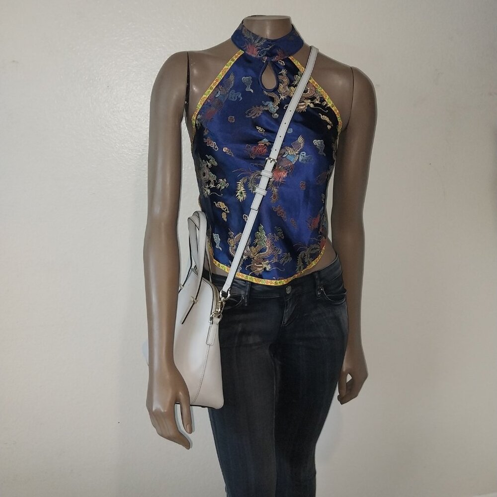 KATE SPADE 2WAY LIGHT GREY LEATHER CROSSBODY/ HAND BAG - Picture 2 of 15